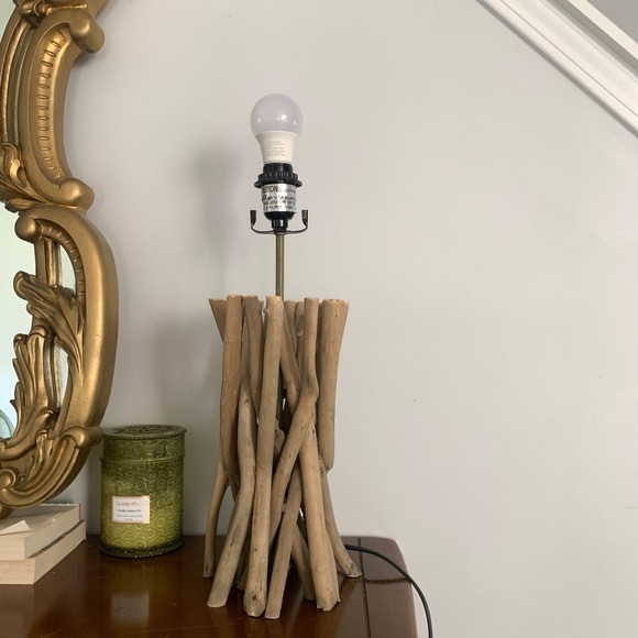 Other - Natural Driftwood Table Lamp Coastal Rustic Wood Branch Accent Light 21"